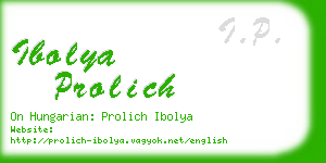 ibolya prolich business card
